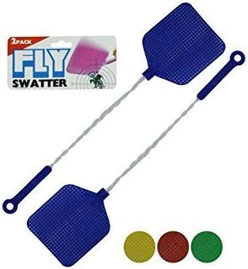 bulk buys Fly Swatter with Wire Handles 2 Pack, Assorted Colors: Garden & Outdoor