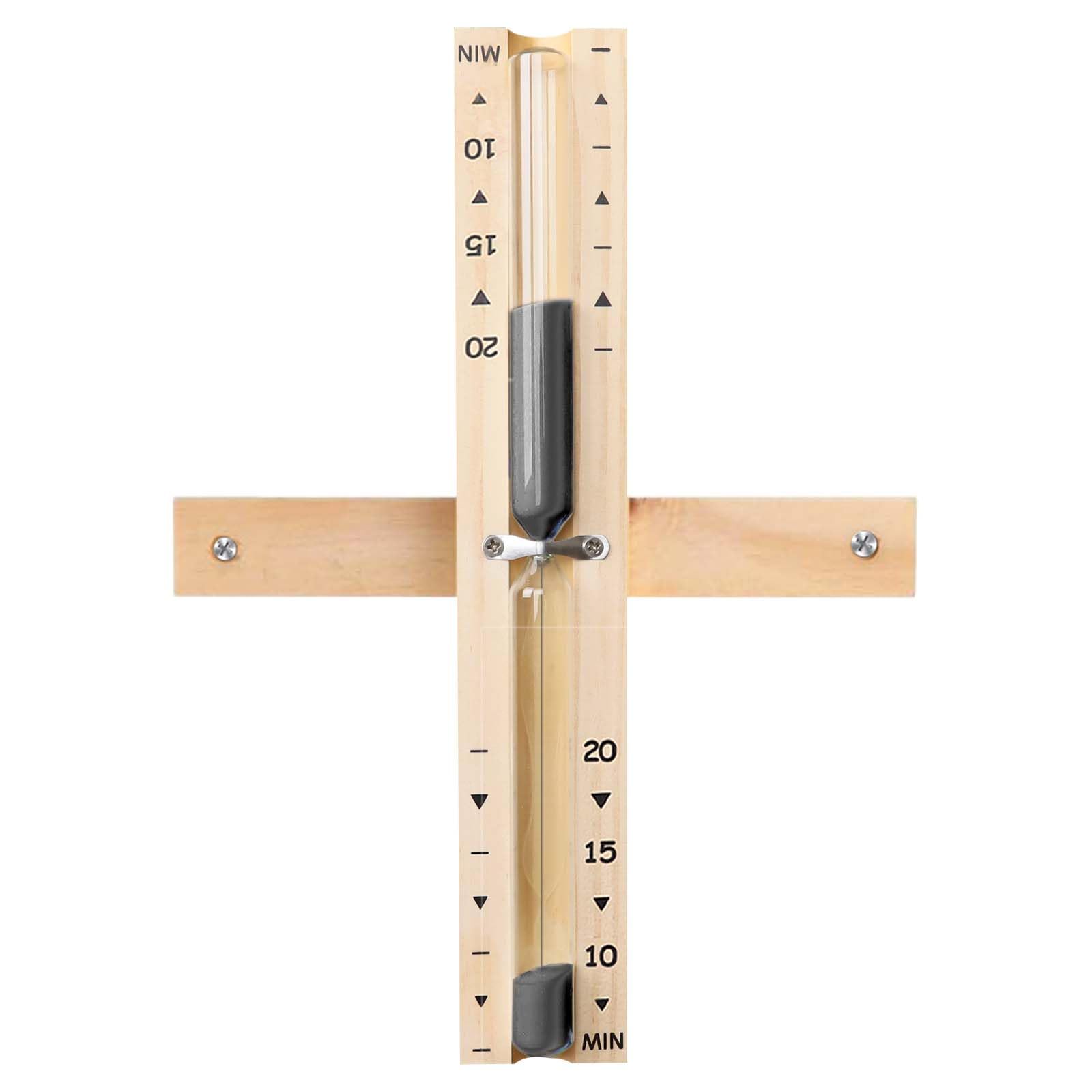 Photo 1 of 20 Minute Sauna Sand Timer, Rotating Wooden Sauna Hourglass with Black Sand, 20 Min Reloj De Arena, Heat Resistant Sand Clock Hour Glass Timer for SPA Room (Black)