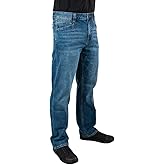 LA Police Gear Men's Terrain Flex Relaxed Fit Tactical Jeans, Comfortable Stretch Denim Jean, EDC Stretch Waistband Jeans