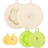 Dacthuw Silicone Stretch Lids for Food Storage, Reusable Stretch and Seal Lids with Easy-open Pull Tab and Day Indicator, 6 Pcs Silicone Dustproof and Fresh-keeping Covers Set for Cups/Cans/Jars/Bowls