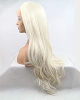 Onlygirl 60 White Blonde Body Wave Synthetic Lace Front Wig Natural Hairline view 3