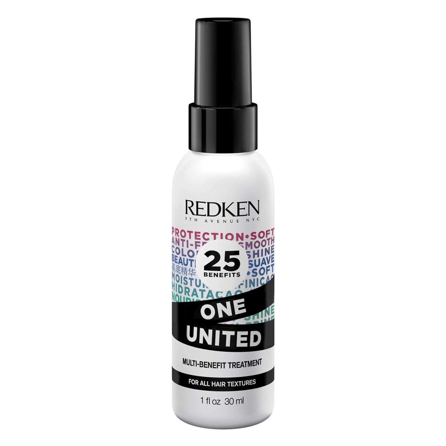 Photo 1 of *MINOR DAMAGE - USED*
Redken One United All-In-One Leave In Conditioner - Multi-Benefit Leave In Treatment For All Hair Types, Heat Protectant and Detangler Spray, Paraben-Free, 1 Fl Oz