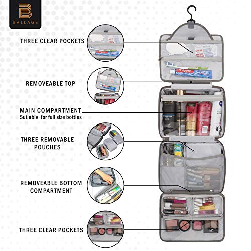 Extra Large Hanging Toiletry Bag With Customizable Storage Store Toiletries, Makeup, Cosmetics
