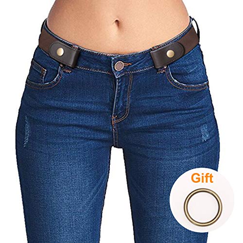 SUOSDEYNo Buckle Elastic Stretch Belts for Men and Women, Comfortable Invisible Belts for Jeans Pants