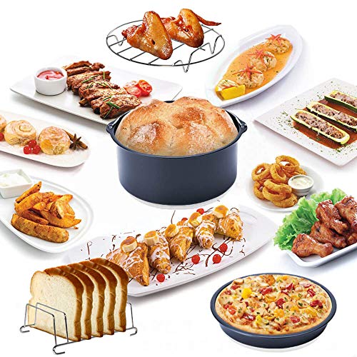 7 inch General Air Fryer Accessories 11 pcs with Recipe Cookbook, Compatible for Philips Gowise USA Cozyna Airfryer 3.2QT - 3.5QT - 3.7QT, Deluxe Deep Fryer Accessories Set of 12 - Thumbnail 6