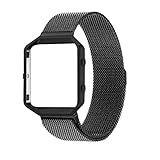 Fitbit Blaze Accessory Band,Small (5.5-6.7 in),Oitom Frame Housing+Milanese loop Stainless Steel Band for Fitbit Blaze Smart Fitness Watch Black