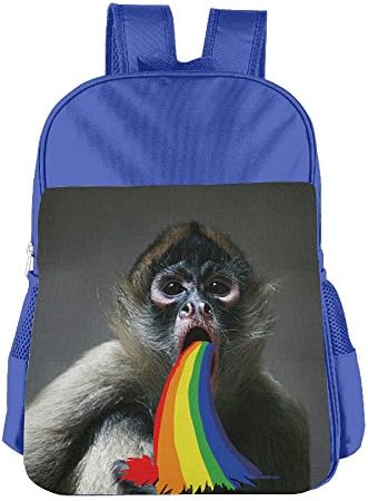 Monkey Puke Rainbow School Backpack Children Shoulder Daypack Kid Lunch Tote Bags RoyalBlue