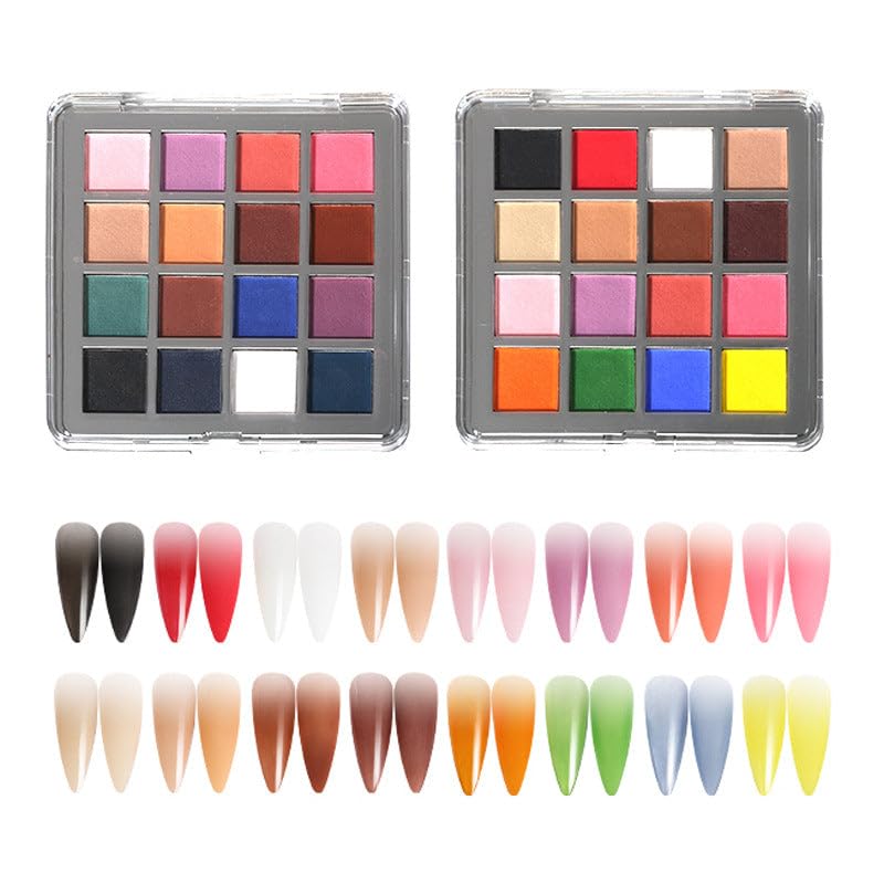 MOEPAK Nail Pigment Palette Solid nail Powder Set Ombre Nail Powder For Nail Art Manicure DIY Accessories 16 Colors (A) - Image 4