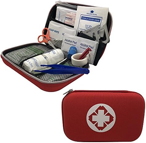 Lefeda AidPro Red or Black Outdoor First Aid Kit 80-Piece Medical Kits Compact Essential Supplies for Emergency, Outdoor Survival, Car, Home, Office, Travel, etc.