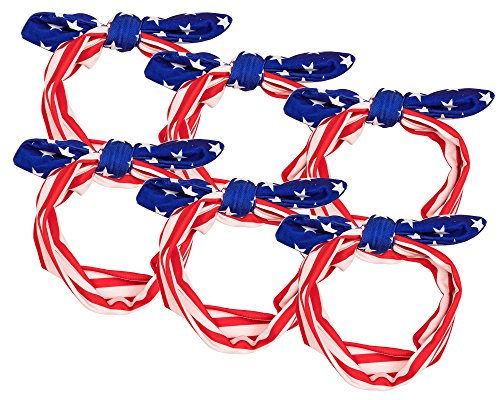 Partay Shenanigans July 4th Headband - 6 Pack 4th of July Headband American Flag Bandana Costume