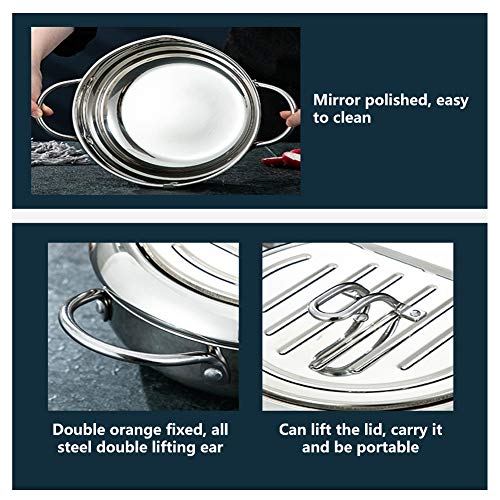 Deep Frying Pot,Japanese Tempura Deep Fryer with Thermometer, 304