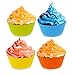 Le Juvo Reusable Silicone Baking Cups - 4 Inch Round Cupcake Liners, 12 Pack