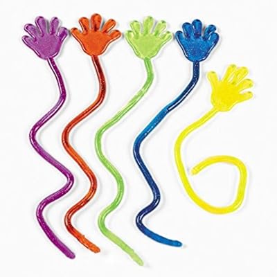 Mememall Fashion 24 Sticky Glitter Hands Party Favor Toys Novelties Prizes Assorted Colors