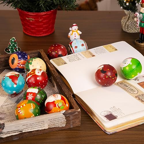 POPLAY 12PCS Christmas Stress Balls, Christmas Squeeze Toys Squeeze Balls Bulk Christmas Fun Toys for Stocking Stuffers Stress Relief Party Favors Goodie Bag