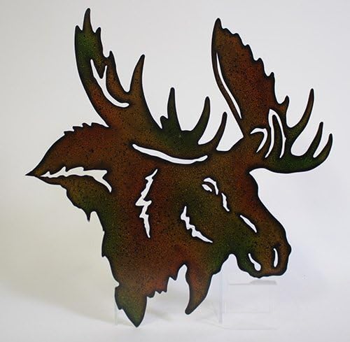 Metal Moose Head Wall Art Lazer Cut Out Large 21"