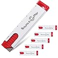 UCEC Box Cutter Retractable, Utility Knife Handy Boxcutter Auto Retractable Paper Knife with Scale, Pocket Box Cutter Cardboard Cutter for Packages, Boxes and Paper -6PCS
