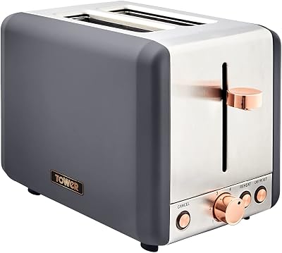 Tower Cavaletto 2-Slice Toaster Defrost Reheat 850W Stainless Grey Rose Gold