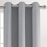 DWCN Blackout Curtains 90 x 90 inch Silver Grey 2 Panels Thermal Insulated view 4
