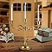 ZJchao 3 Arms Candle Holder, 2 Pcs Metal Gold Silver 3 Branches Candle Stick Stand European Style Candelabra for Dinner Wedding Home Decor (Gold)