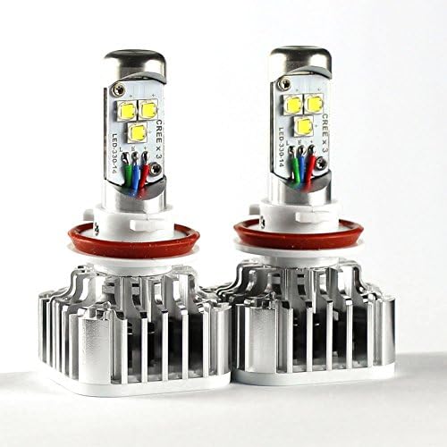 Autech H11 LED Headlight Bulbs H11 / H9 / H8 – 60W 7,200Lm 6,000K Cool White CREE LED Headlights w/ Cooling fan Easy Installed All-in-one [2 Year Warranty]