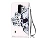 Urberry LG K7 Case, Skull and Flower Print Case for LG K7, Shock-proof Case with a Free Phone Bracket