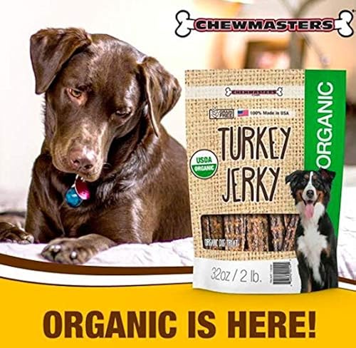 Chewmasters Organic Turkey Jerky Dog Treats, Pound Bag, USDA