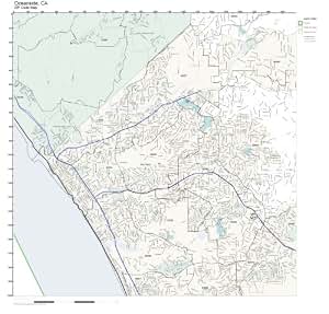 Amazon.com: Working Maps Zip Code Wall Map of Oceanside, CA Zip Code