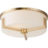 Maxim 21280SWSBR Dart Collection Three-Light Dimmable and LED Compatible Ceiling Flush Mount - Satin Brass I Steel Frame with