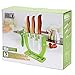 HULLR Ceramic Blade Bamboo Handle 5 Piece Kitchen Knife Set