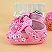 DZT1968® Baby Girl Cloth Round Dot Soft Sole Prewalker Mary Jane Shoes With Bowknot (0~3 Months, Pink)