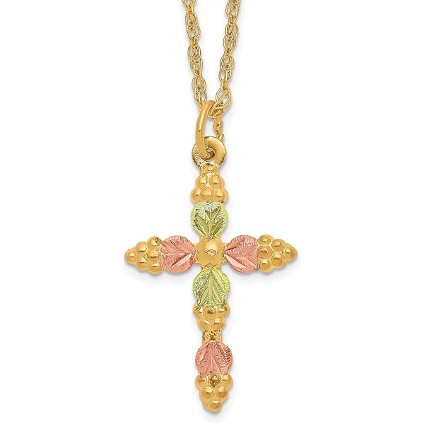 ハート Amazon.com: Diamond2Deal 10k Tri-Color Gold Cross Pendant Necklace