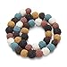 Linsoir Beads Colorful 10mm Lava Rock Essencial Oil Diffuser Beads Healing Stone Loose Beads 40cm/strand