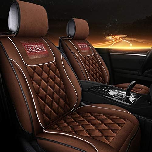 CHJ Car seat cover kit textile car interior universal 5 seat car 4 colors (color : BROWN)