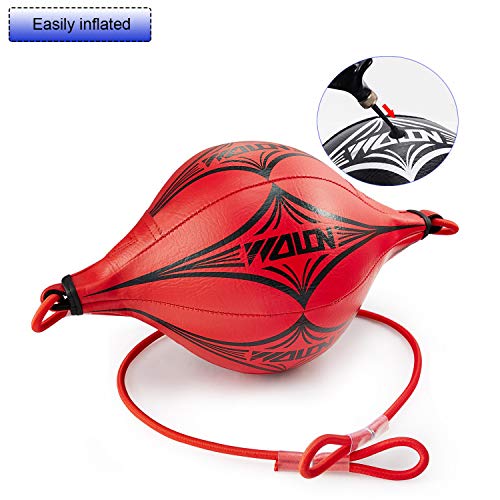 image for OPLIY Double End Ball, Boxing Speed Ball Leather Boxing Ball with Pump