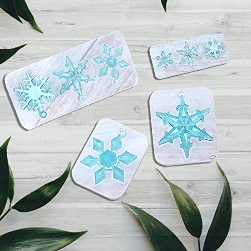 Snowflake Casting Mold, JUSTDOLIFE 4 Pack DIY Pendant Mold Lovely Silicone Snowflake Jewelry Casting Mold Resin Mold Craft for Women Girls Necklace Home Ornament Decor - Thumbnail 6