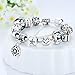 Presentski Fashion Charm Bracelet for Teen Girls and Women with Safe Chain Flower Themed Black Charms 7.9 Inches