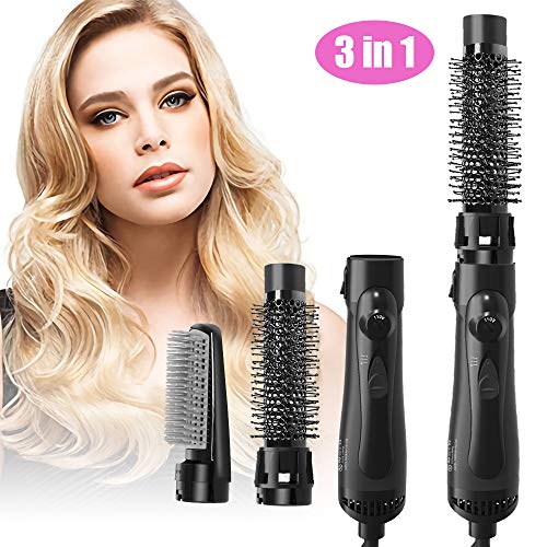 3-in-1 Hair Dryer Brush,One Step Hair Dryer & Volumizer, Hair Straightener Curler Dryer Brush in One, Negative Ion Hair Blow Dryer Styler,Lightweight Hot Air Brush for Short/Long Hair