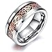 King Will Dragon 8mm Rose Gold Plated Celtic Dragon Tungsten Carbide Wedding Band Ring Comfort Fit 10