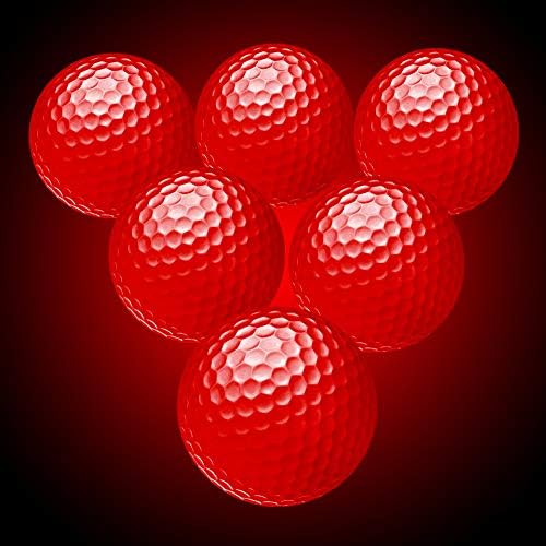 Kai Xin Glow Golf Balls,Glow in The Dark Golf Balls,LED Long-Lasting Bright Glowing Golf Ball,Constant Shining Golf Balls,Multi Colors Luminous Training Golf Practice Balls for Night Sports-6 Pack