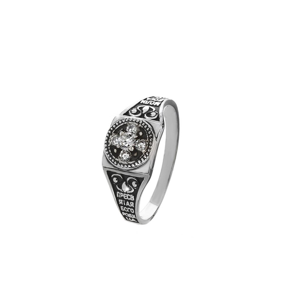 NKlaus sterling silver 925 orthodox ring size 58 (18,5mm) 5 zirconia clear white 36228