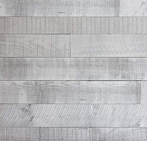 Timberwall - Barnwood Collection (New Generation) - Seashore White - Wood Wall Panel - Solid Wood Planks - Easy Peel and Stick Application - 9.5 Sq Ft - Thumbnail 6