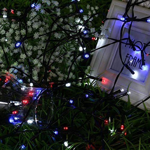 UCTEK 4th of July Lights Outdoor, 200 LED 72ft Solar Powered Christmas