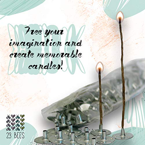 100 Organic Hemp Candle Wick 2.0mm Thick + Wick Sustainer Tabs 200pcs