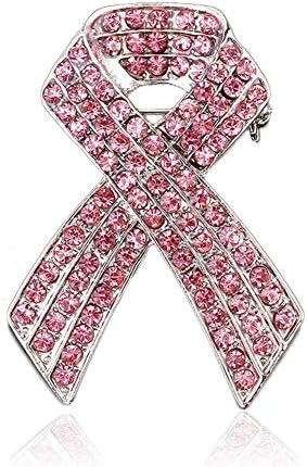 Chili Jewelry Crystal Pink Ribbon Brooch Breast Cancer Awareness Lapel Pin Brooches