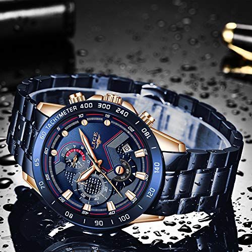 LIGE-Relojes-para-Hombre-Acero-Inoxidable-Cronografo-Moda-Deportes-Impermeable-Banda-de-Cuero-Analogicos-Fecha-de-Pulsera-Regalo-Elegante