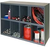 Durham 396-95 Gray Cold Rolled Steel 8 Opening Bin with Slope Shelf Design, 33-3/4