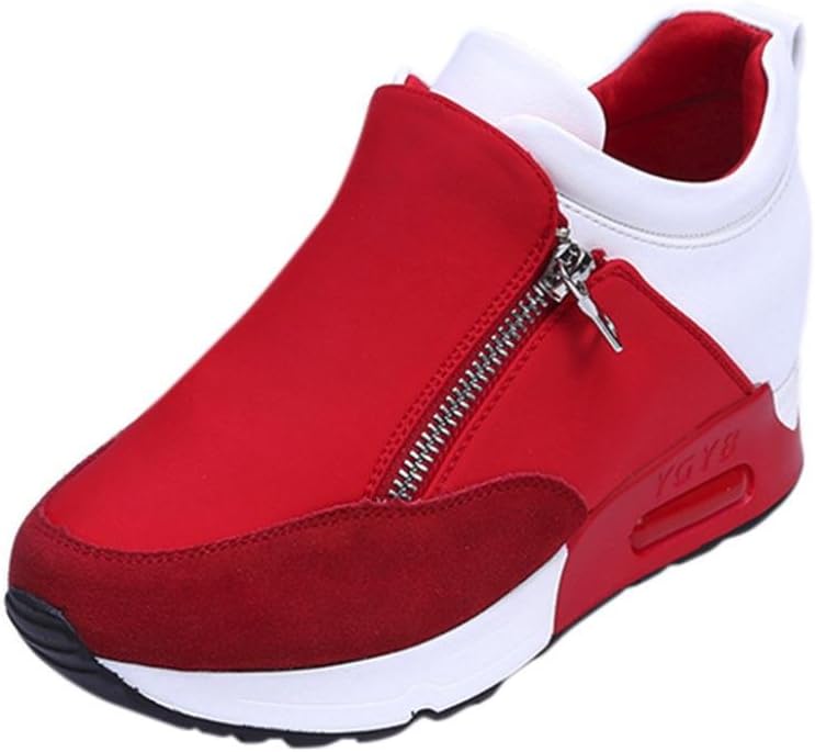 red platform sneakers