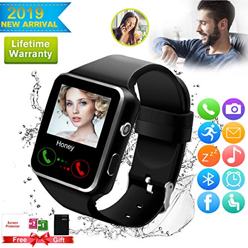 Smart Watch,Smartwatch for Android Phones, Smart Watches Touchscreen with Camera Bluetooth Watch Phone with SIM Card Slot Watch Cell Phone Compatible Android Samsung iOS Phone XS X8 7 6 5 Men Women