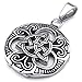 KONOV Mens Womens Celtic Knot Stainless Steel Pendant Necklace, Black Silver, 24