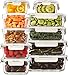 PrepNaturals Glass Food Storage Containers with Lids - Leakproof Meal Prep Container - Bento Box for Lunch - Dishwasher, Microwave, Oven & Freezer Safe (Multi-Compartment)